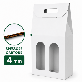PORTA BOTTIGLIE IN CARTONE BIANCO – 2 BOTTIGLIE